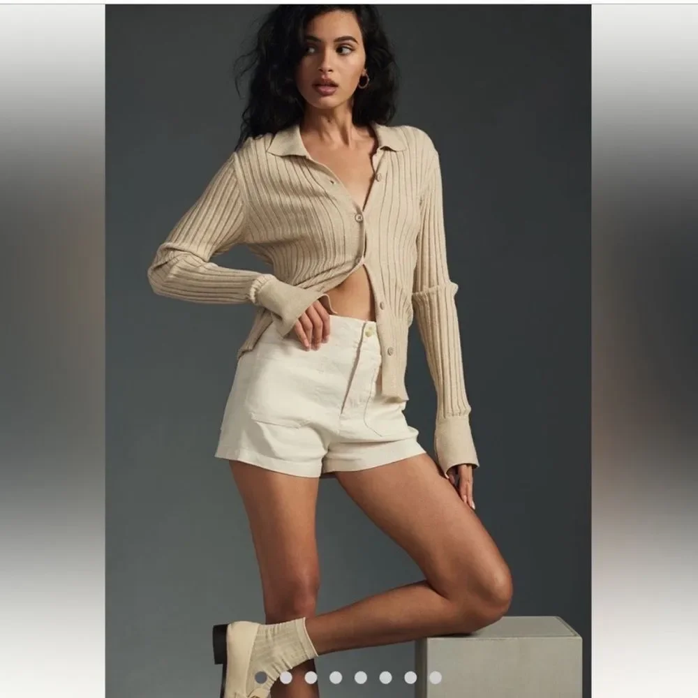 Anthropologie Maeve The Colette Short Ivory 31 - Picture 4 of 10